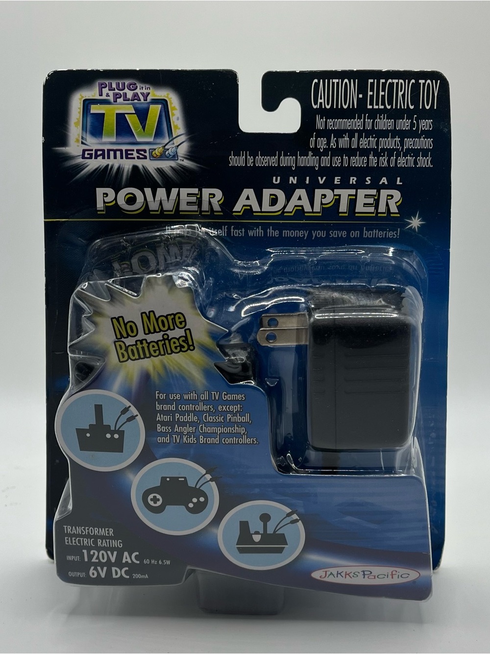 Jakks Pacific Plug It In & Play TV Game Universal Power Adapter 6V DC 120 AC NIB